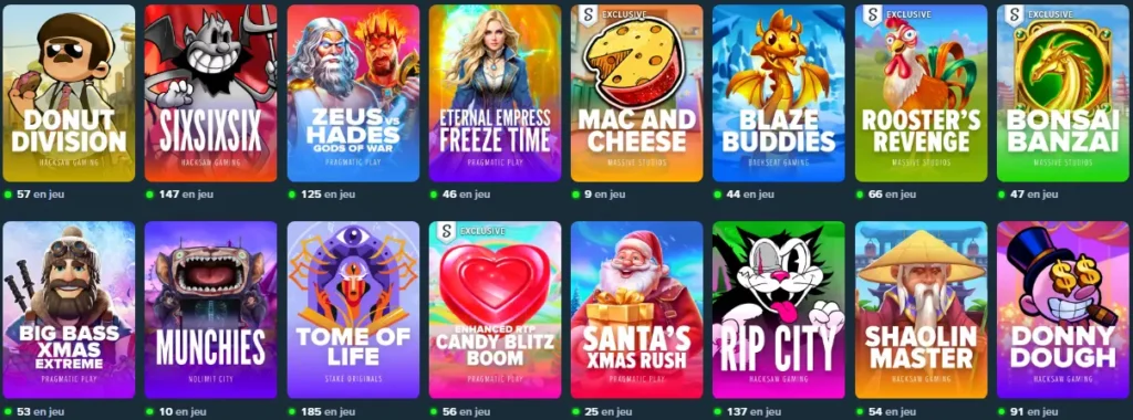 Le slot machine più popolari su Stake Casino