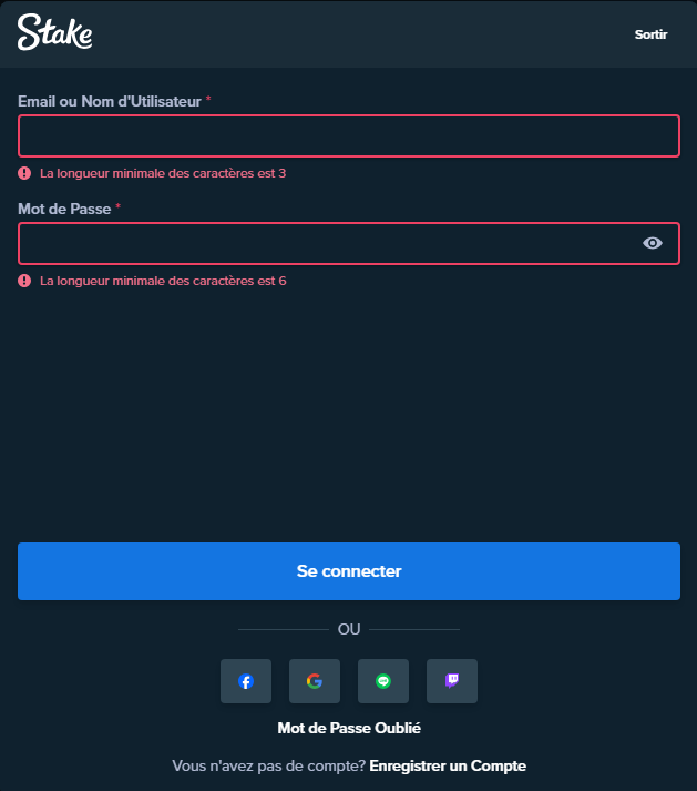 Accesso dei membri del casino Stake